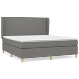 Sommier à lattes de lit avec matelas Gris foncé 160x200cm Tissu