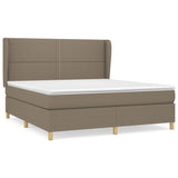 Sommier à lattes de lit avec matelas Taupe 180x200 cm Tissu