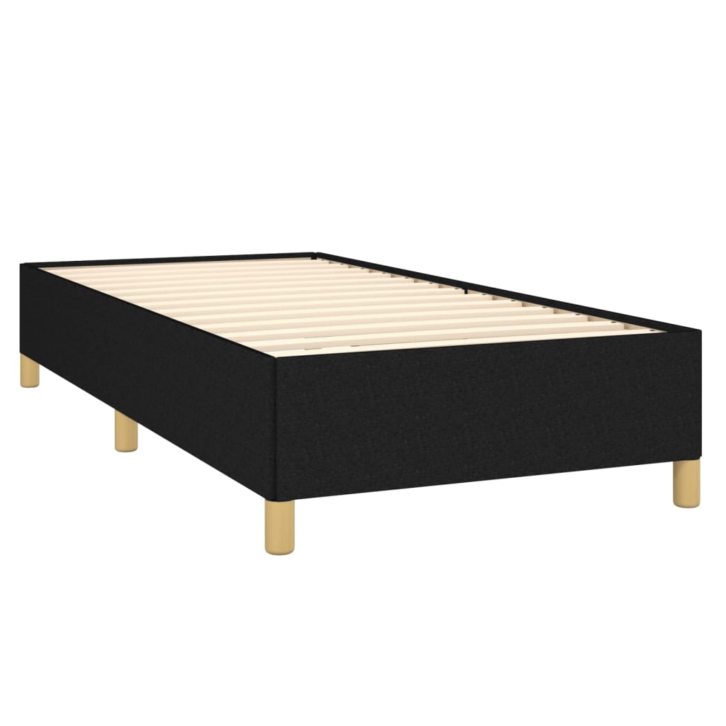 Sommier à lattes de lit avec matelas Noir 90x200 cm Tissu