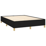 Sommier à lattes de lit avec matelas Noir 140x190 cm Tissu