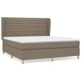 Sommier à lattes de lit avec matelas Taupe 180x200 cm Tissu