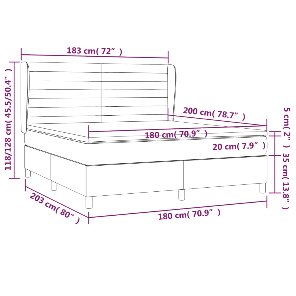 Sommier à lattes de lit avec matelas Taupe 180x200 cm Tissu