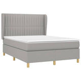 Sommier à lattes de lit avec matelas Gris clair 140x190cm Tissu