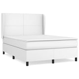 Sommier à lattes de lit avec matelas Blanc 140x190cm Similicuir