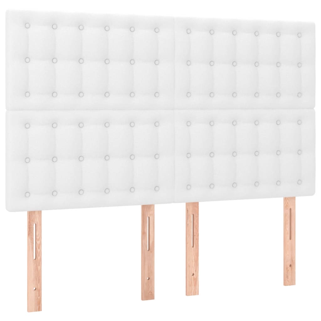 Sommier à lattes de lit avec matelas Blanc 140x190cm Similicuir