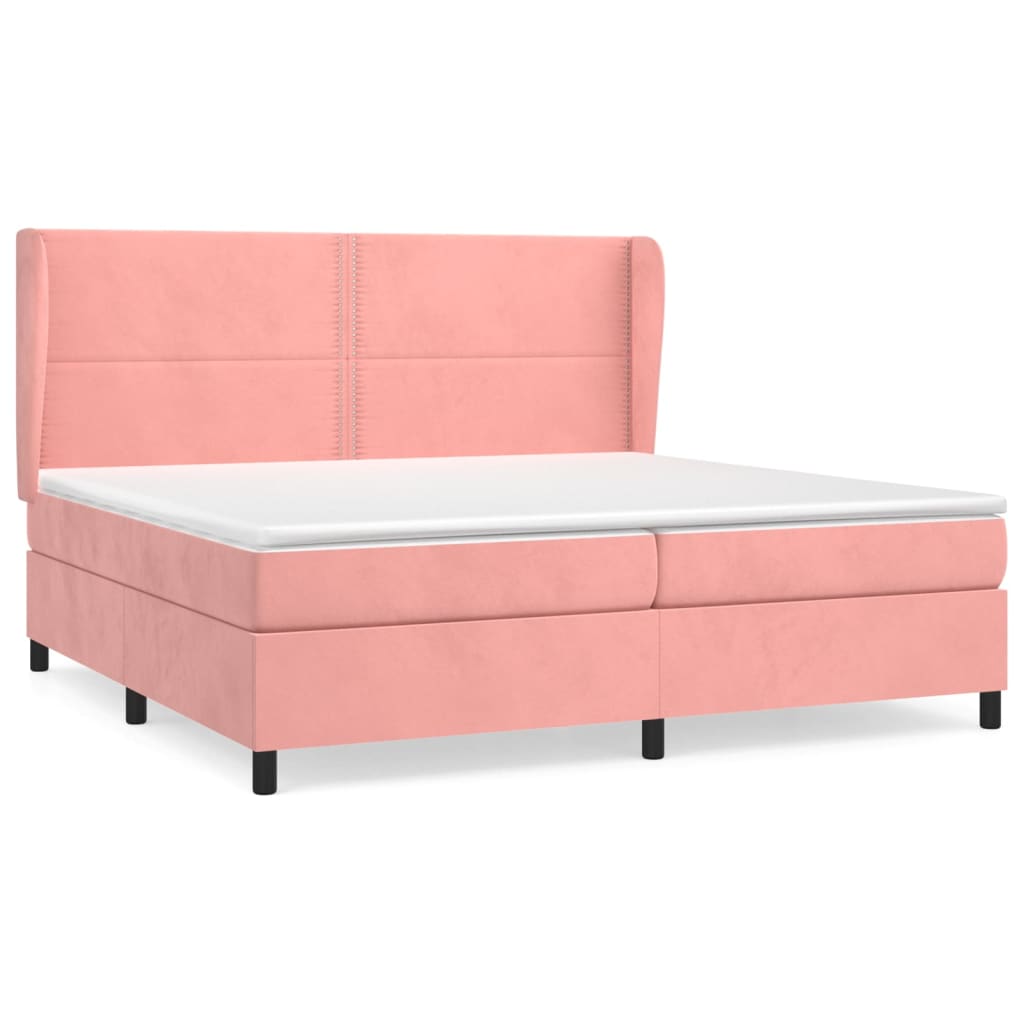 Sommier à lattes de lit avec matelas Rose 200x200 cm Velours