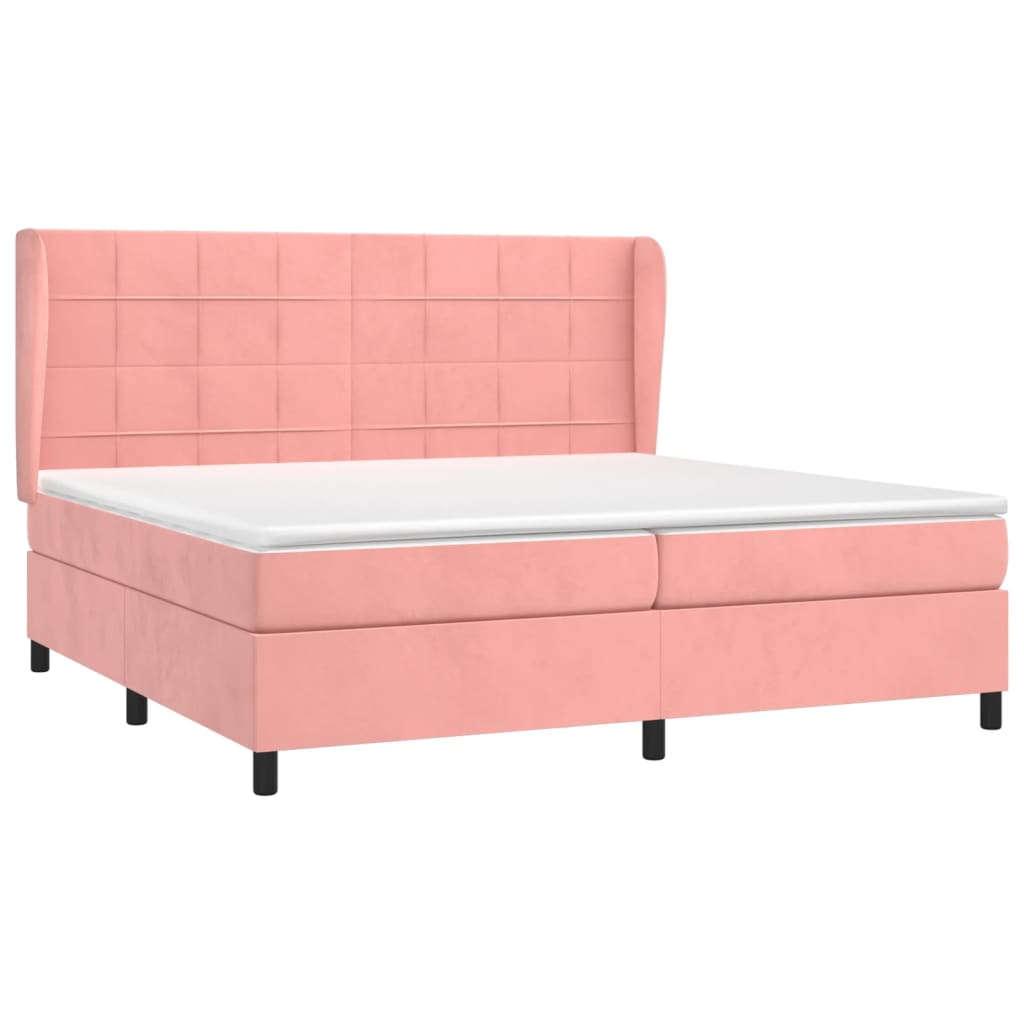 Sommier à lattes de lit avec matelas Rose 200x200 cm Velours