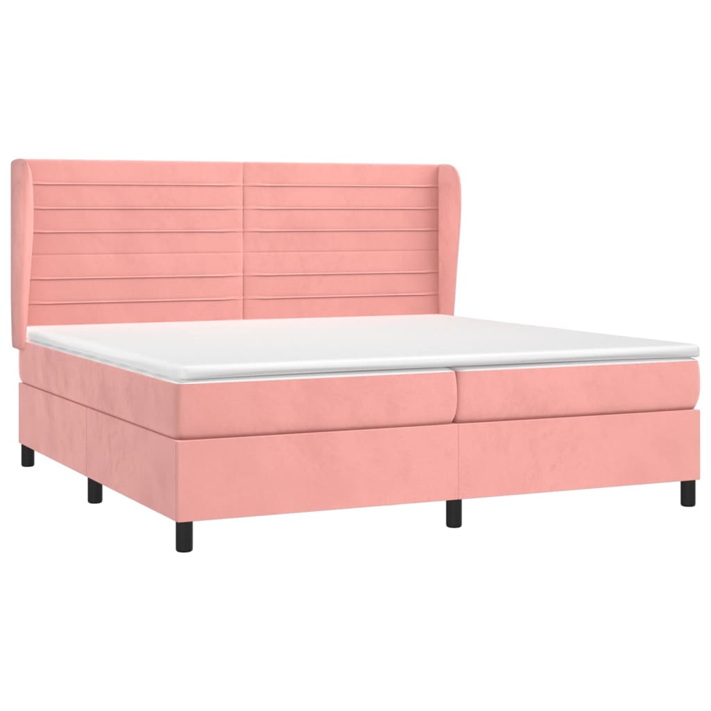 Sommier à lattes de lit avec matelas Rose 200x200 cm Velours