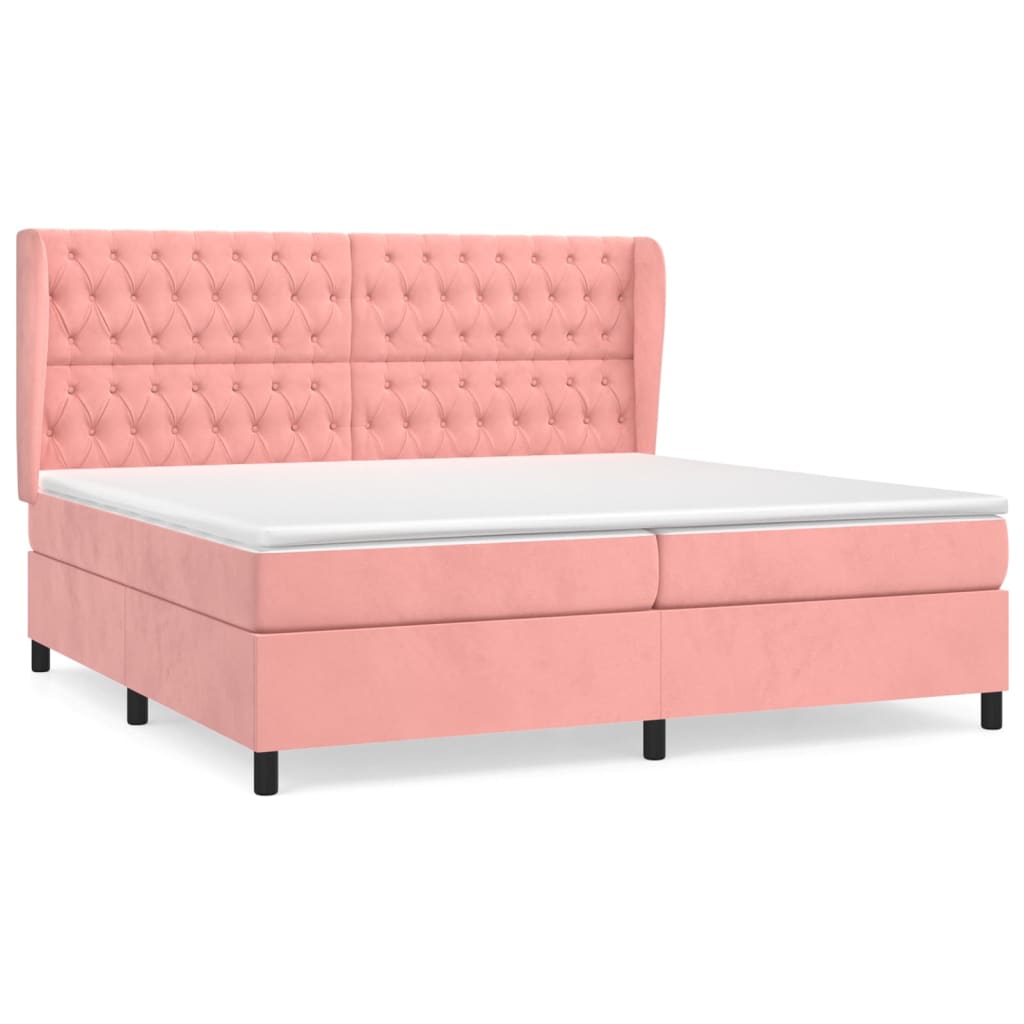 Sommier à lattes de lit avec matelas Rose 200x200 cm Velours