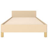 Cadre de lit sans matelas crème 100x200 cm tissu