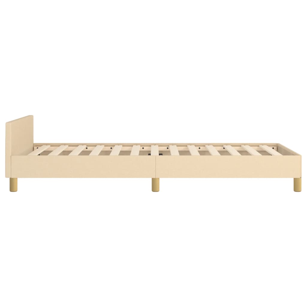 Cadre de lit sans matelas crème 100x200 cm tissu