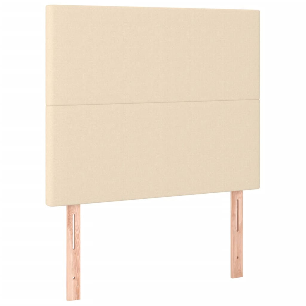 Cadre de lit sans matelas crème 100x200 cm tissu