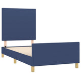 Cadre de lit sans matelas bleu 100x200 cm tissu