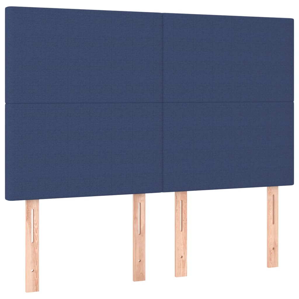 Cadre de lit sans matelas bleu 140x200 cm tissu