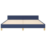 Cadre de lit sans matelas bleu 160x200 cm tissu