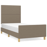 Cadre de lit sans matelas taupe 90x200 cm tissu