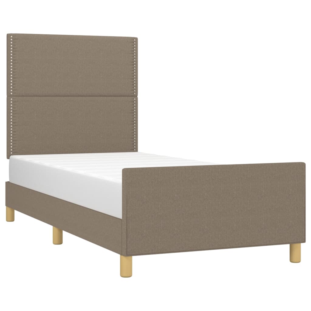 Cadre de lit sans matelas taupe 90x200 cm tissu