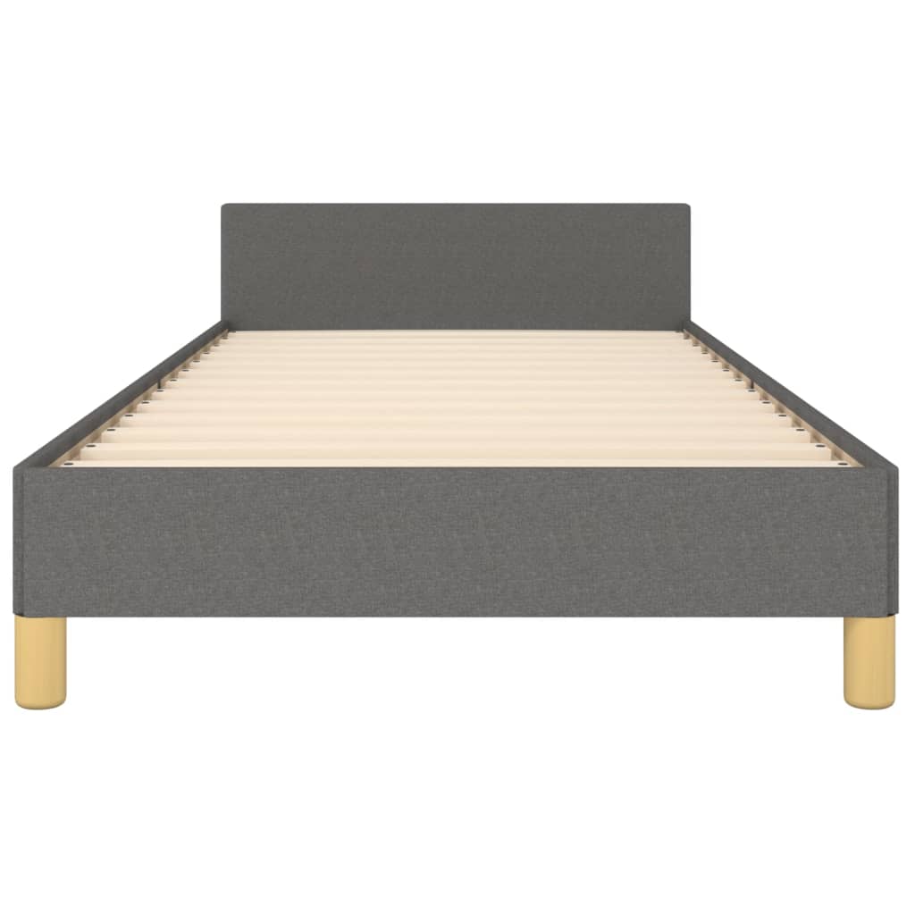 Cadre de lit sans matelas gris foncé 100x200 cm tissu