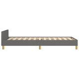 Cadre de lit sans matelas gris foncé 100x200 cm tissu