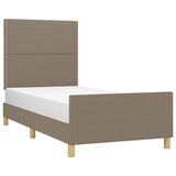 Cadre de lit sans matelas taupe 100x200 cm tissu