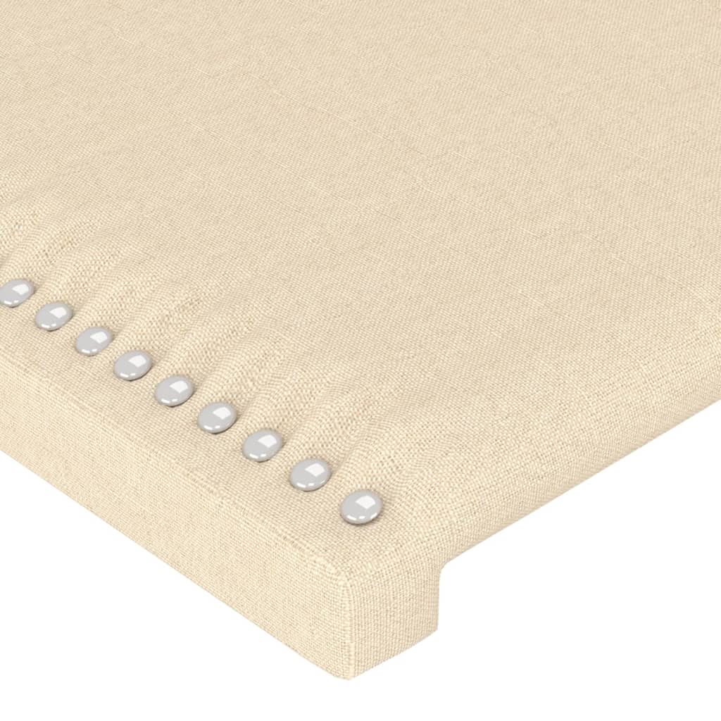 Cadre de lit sans matelas crème 100x200 cm tissu