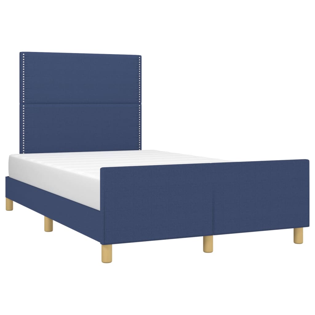 Cadre de lit sans matelas bleu 120x200 cm tissu