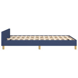 Cadre de lit sans matelas bleu 120x200 cm tissu