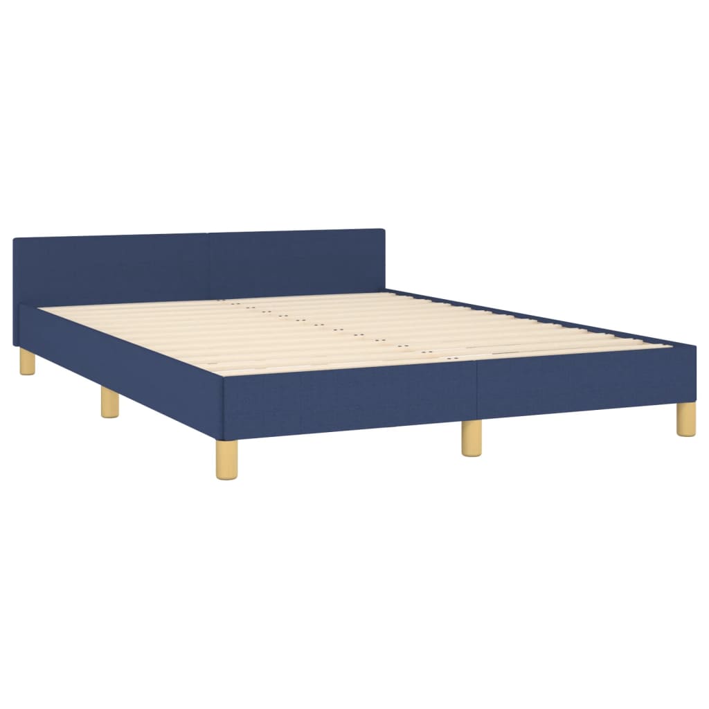 Cadre de lit sans matelas bleu 140x200 cm tissu