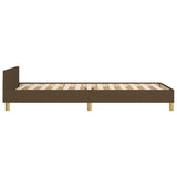 Cadre de lit sans matelas marron foncé 90x200 cm tissu