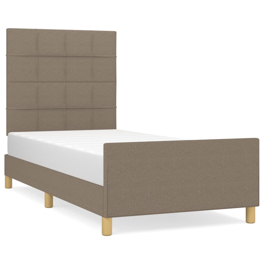 Cadre de lit sans matelas taupe 90x200 cm tissu