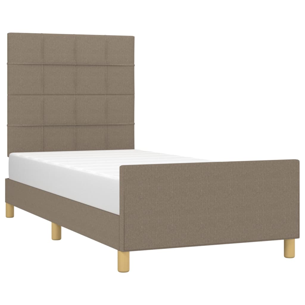 Cadre de lit sans matelas taupe 90x200 cm tissu