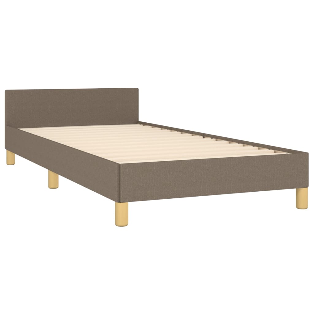 Cadre de lit sans matelas taupe 90x200 cm tissu