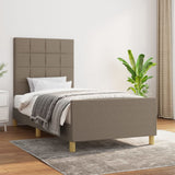 Cadre de lit sans matelas taupe 90x200 cm tissu