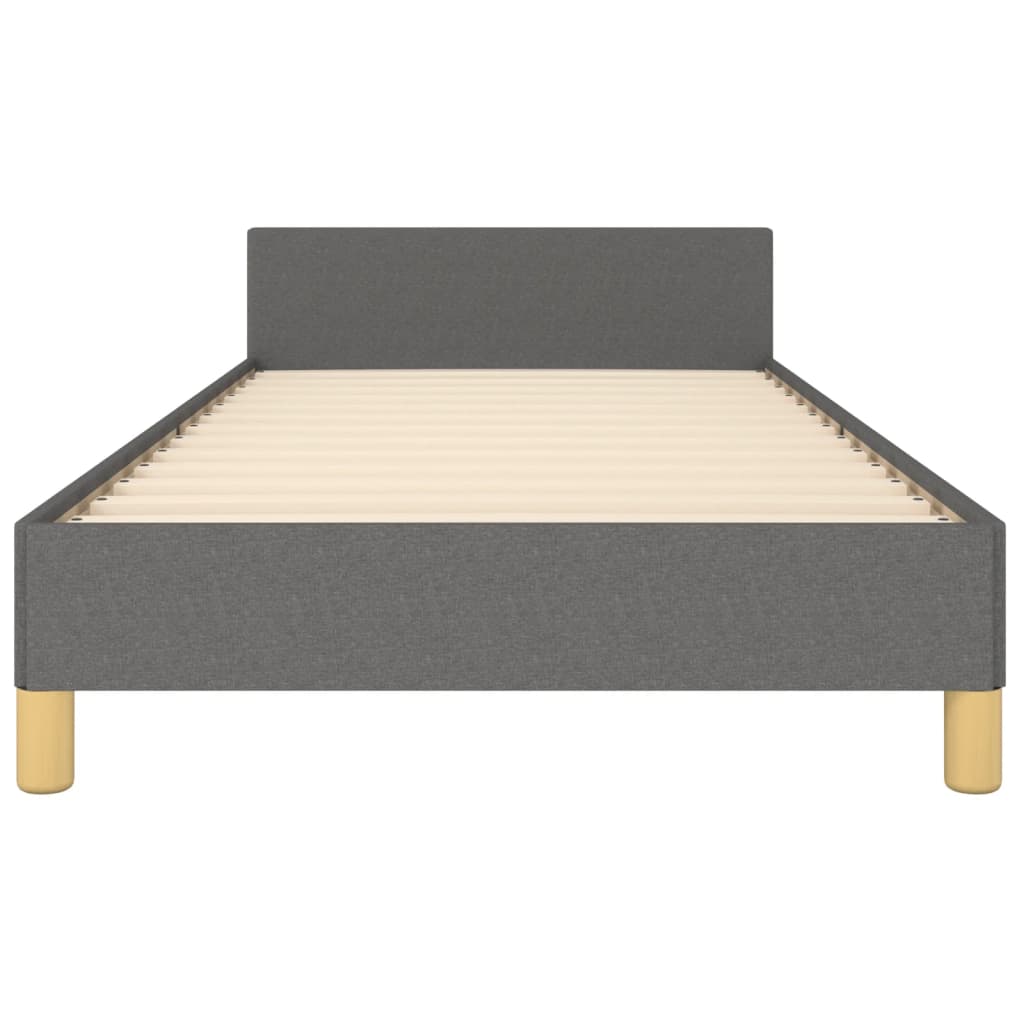 Cadre de lit sans matelas gris foncé 100x200 cm tissu