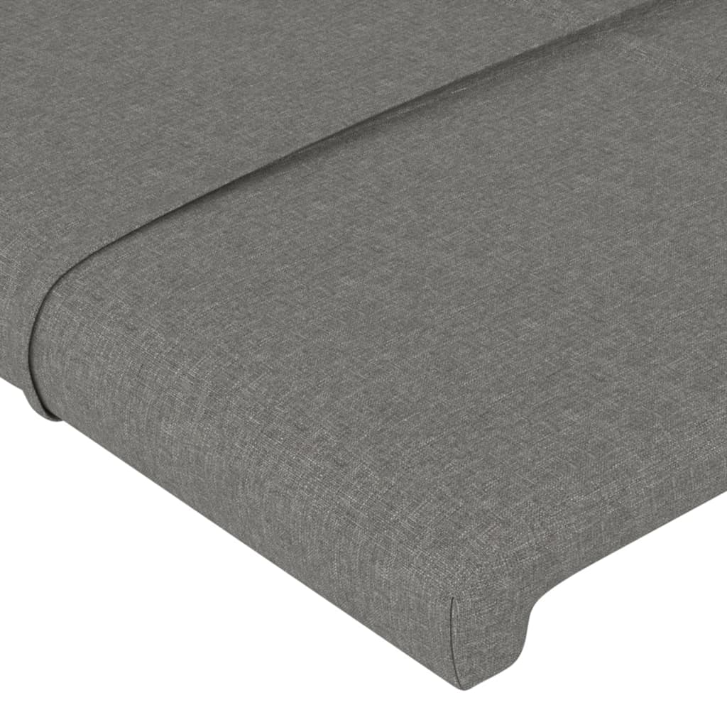 Cadre de lit sans matelas gris foncé 100x200 cm tissu