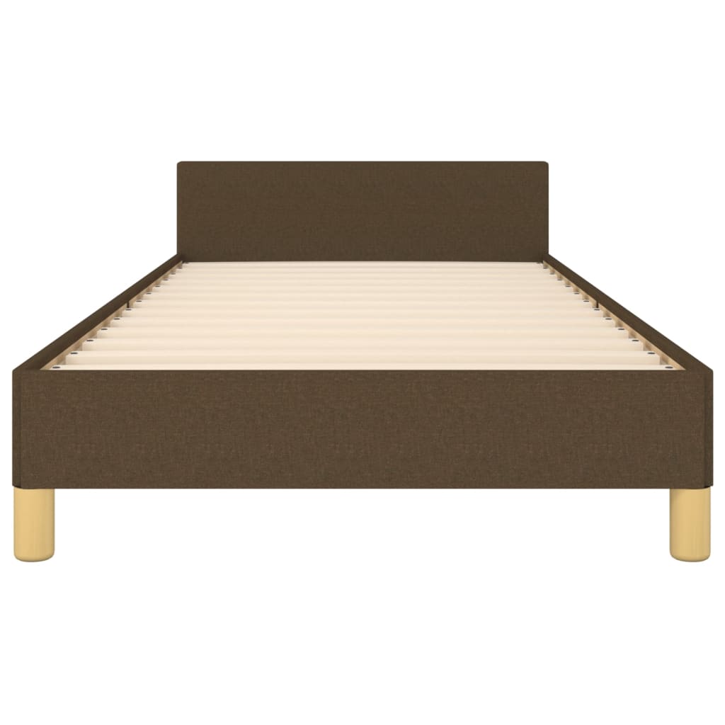 Cadre de lit sans matelas marron foncé 100x200 cm tissu