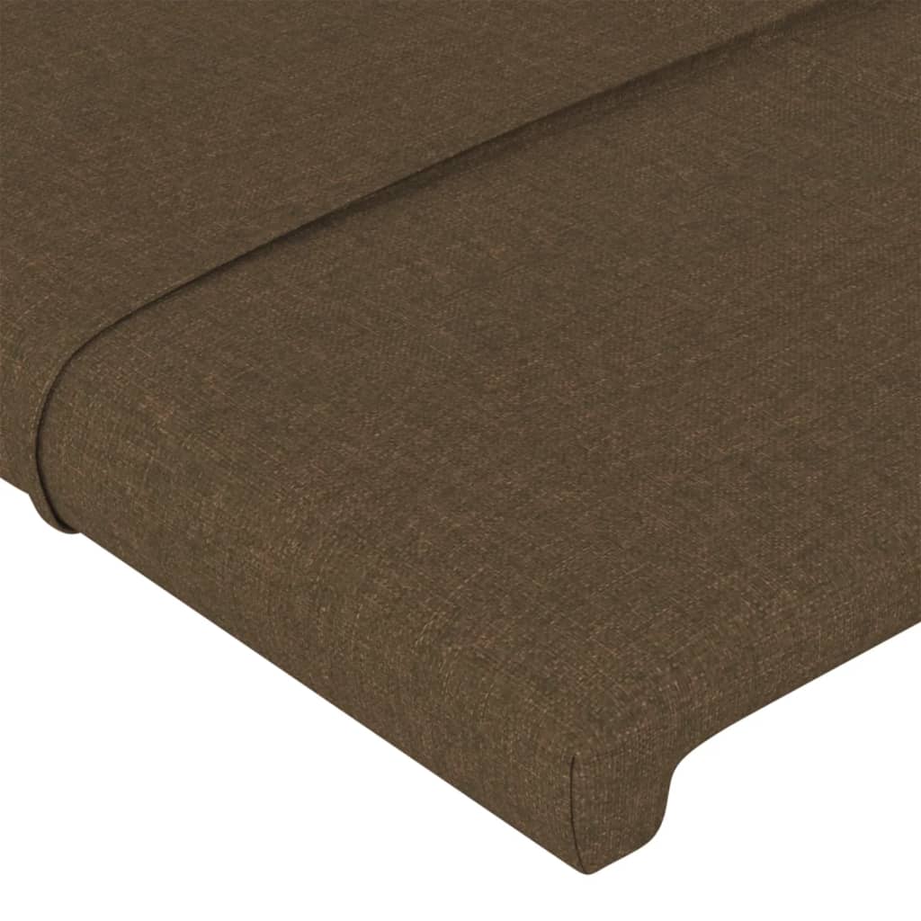 Cadre de lit sans matelas marron foncé 100x200 cm tissu