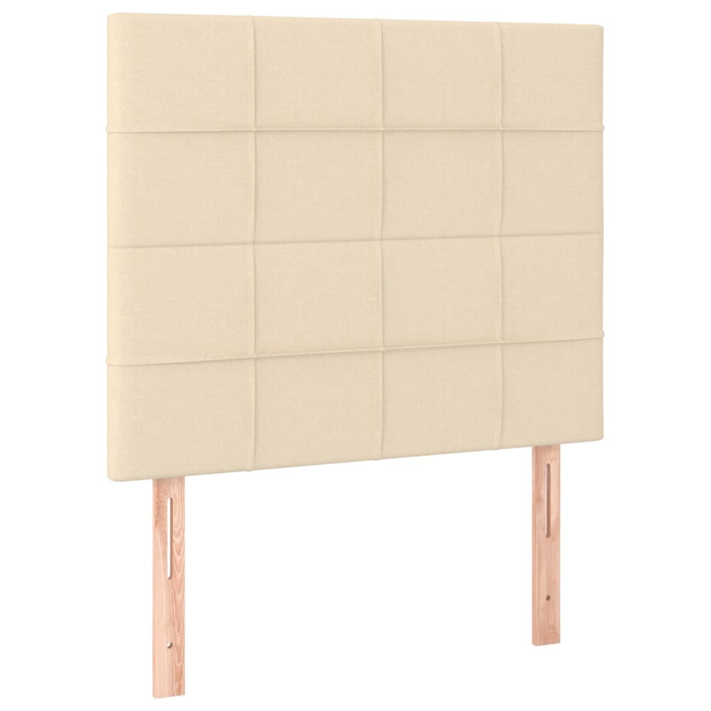 Cadre de lit sans matelas crème 100x200 cm tissu