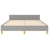 Cadre de lit sans matelas gris clair 140x190 cm tissu