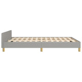 Cadre de lit sans matelas gris clair 140x190 cm tissu