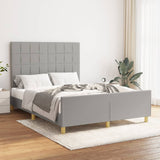 Cadre de lit sans matelas gris clair 140x190 cm tissu