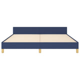 Cadre de lit sans matelas bleu 160x200 cm tissu