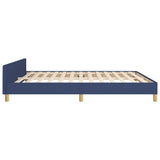 Cadre de lit sans matelas bleu 160x200 cm tissu