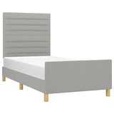 Cadre de lit sans matelas gris clair 100x200 cm tissu