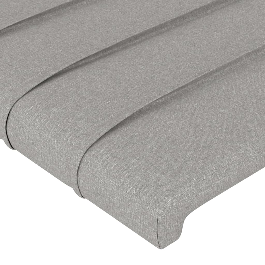 Cadre de lit sans matelas gris clair 100x200 cm tissu