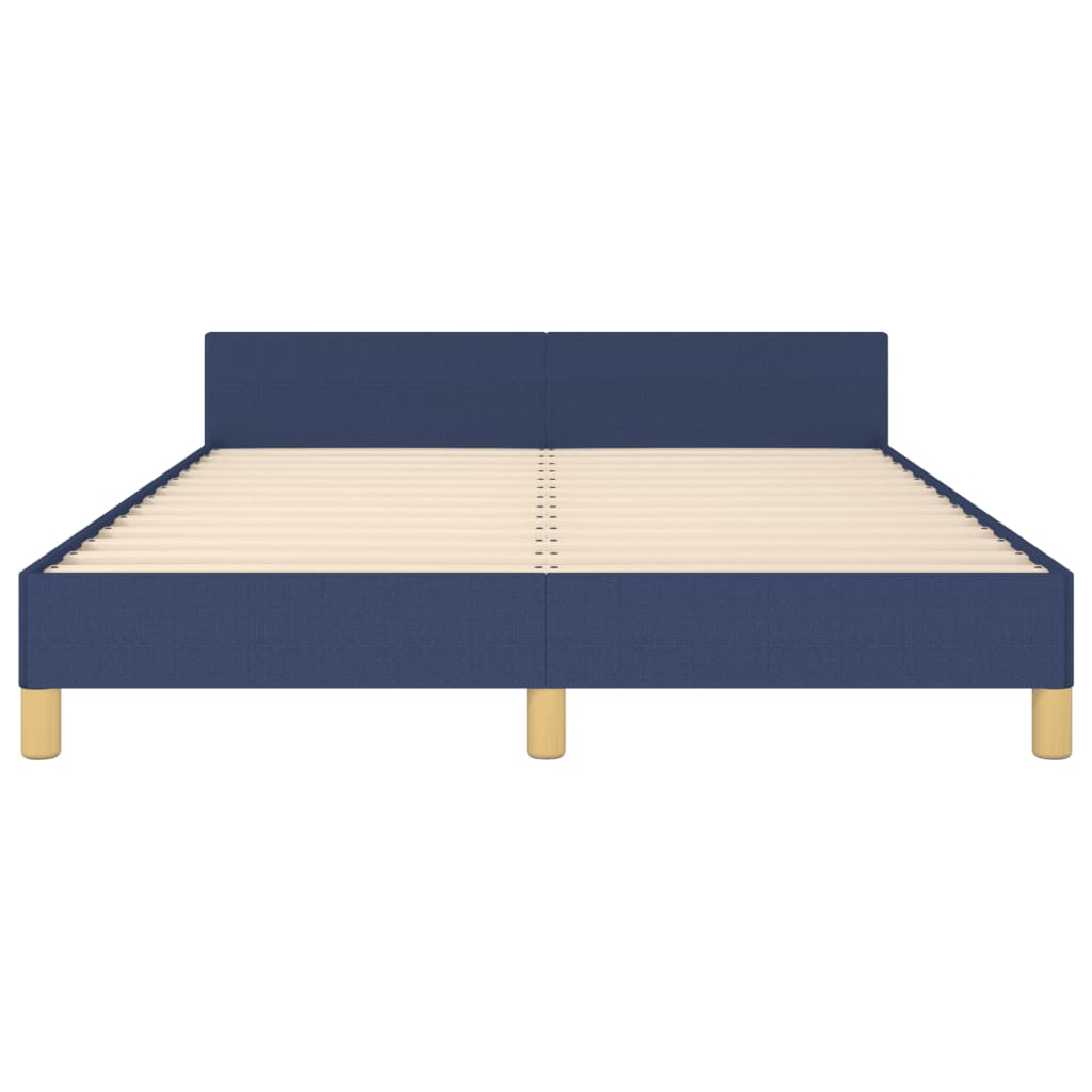 Cadre de lit sans matelas bleu 140x190 cm tissu