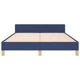 Cadre de lit sans matelas bleu 140x200 cm tissu