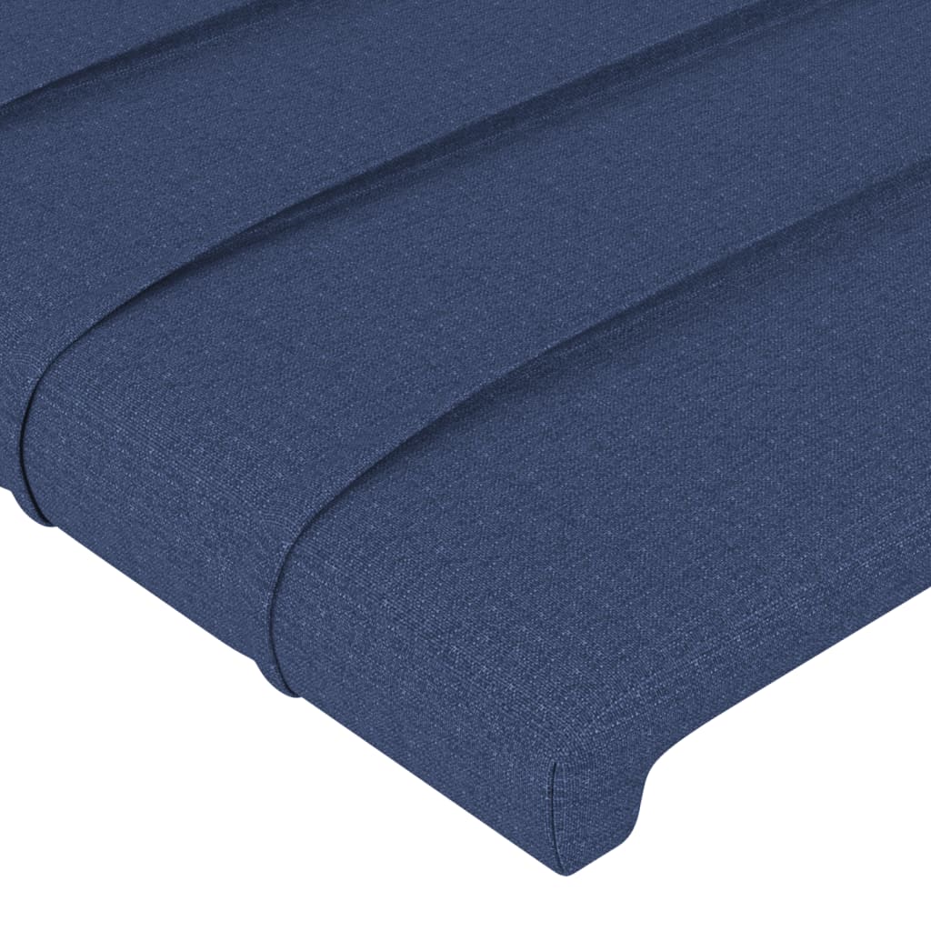 Cadre de lit sans matelas bleu 160x200 cm tissu