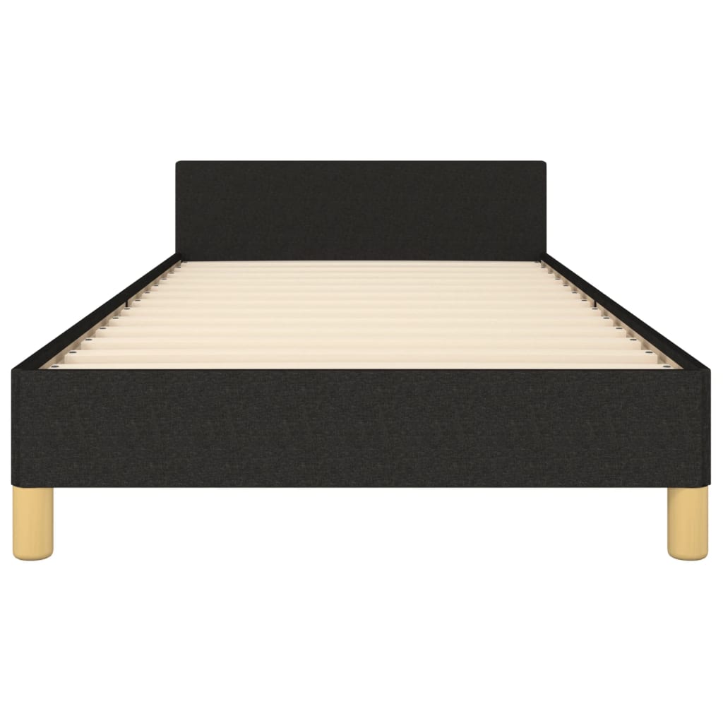 Cadre de lit sans matelas noir 90x190 cm tissu