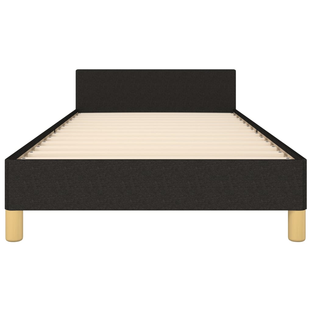 Cadre de lit sans matelas noir 90x200 cm tissu